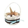 Jean M. Flower Girl Basket- Aqua/ Brown