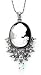 Lady Profile Cameo-style Aurora Borealis (A-B) Clear Austrian Crystals Necklace
