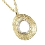 14K Gold Diamond Circle Pendant w/ Chain