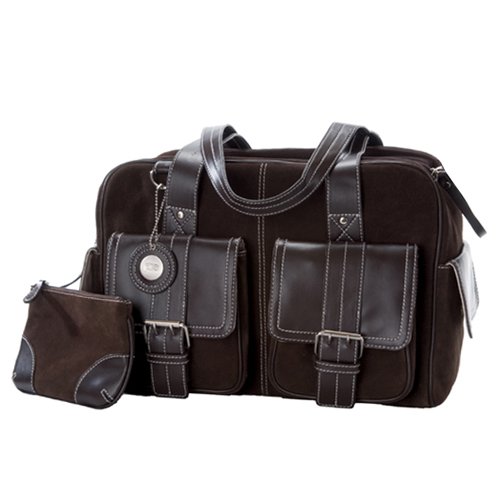 Jill-e 769404 Suede Camera Bag Medium with Brown Leather Trim (Chocolate Brown) On Sale