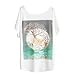 Haogo Women's Fantasy Wonderland Print Short Sleeve T-shirt Tops