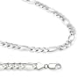 14k Solid White Gold Figaro Link Bracelet 6mm 8"