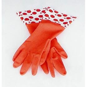 【クリックで詳細表示】ウォッシンググローブ ドット レッド