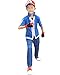Miccostumes Boy's Pokemon Xy Ash Ketchum Cosplay Costume (Medium, Blue)