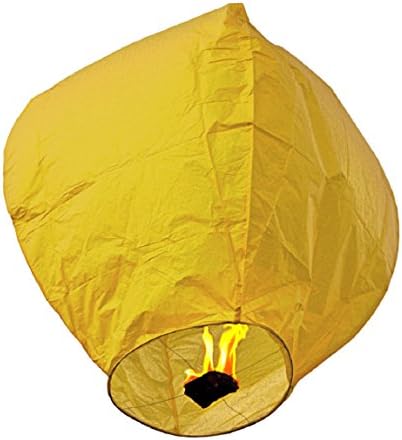 (50) White Paper Chinese Lanterns Sky Fly Candle Lamp for Wish Party Wedding (50 Yellow)