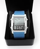 Ladies/Womens Light Blue Boxed Digital LED Watch. Dual Display. Dual Time Zones. Multi Function. Triple Backlight.