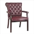 Traditional Leather Visitors Chair with Padded Arms By Office Star