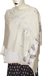 Wrap Stoles Wool Embroidery Womens Outerwear India 80 x 27 inches (esrf034)