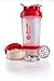 BlenderBottle ProStak System with 22-Ounce Bottle and Twist n' Lock Storage, Clear/Red