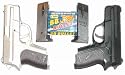 CYMA Airsoft Pocket Pistols w/ Case (Silver and Black)