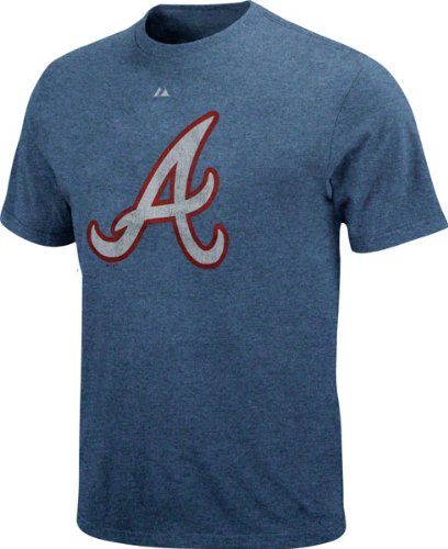Majestic Atlanta Braves Navy Blue Ballyard Legends Heathered T-shirt (XX-Large)