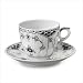 Black Fluted Half Lace 6 Oz Coffee Cup and Saucer