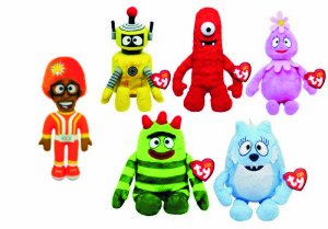 Ty Beanie Baby Set of 5 Yo Gabba Gabba Plush Brobee, Todee, Plex, Foofa, Muno + BONUS Dj Lance Doll & Free Pack Of Yo Gabba Gabba 