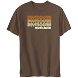 T-Shirt Brown  Plymouth Retro Color  Montserrat City