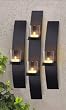 Metal Modern Art Wall Mount Candle Votive Holder Sconce Set