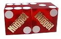 2 19mm John Ascuaga's Nugget Casino Precision Dice - Used in Actual Casino