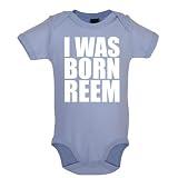 I Was Born Reem - Babygrow / Bodysuit - 7 Colours - Blue - 3-6 Months