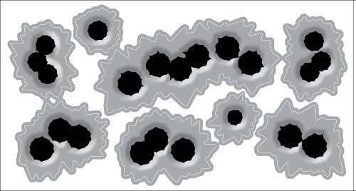 Bullet Holes Vinyl Wheelchair Decal Kit