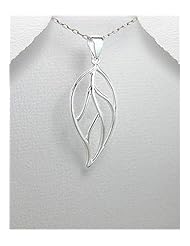 Leaf Pendant Necklace In 92.5 Sterling Silver