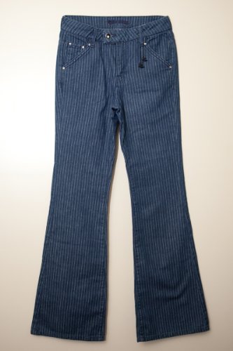 ケイトモス　美脚ストレッチフレアパンツ　ストライプ入りデニム