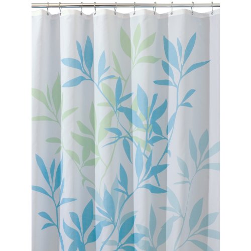 InterDesign Leaves 72-Inch by 72-Inch Shower Curtain, Soft Blue/Green InterDesign Leaves 72-Inch by 72-Inch Shower Curtain, Soft Blue/Green
