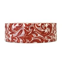 Wrapables Colorful Patterns Washi Masking Tape, Red Ceramic Floral
