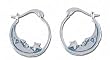 Solid Sterling Silver Moon & Star Hoop Earrings