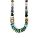 Southwestern Green Turquoise Gemstone Bead, Sterling Silver and Gold 30" Necklace by Native American Artist Tommy Singer, #7681