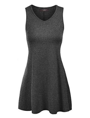 MBJ-WT827-Womens-Sleeveless-V-Neck-Dress-Top-L-HEATHERCHARCOAL
