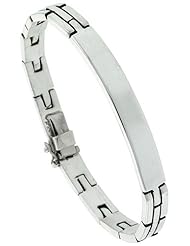 9 1/2 inch Sterling Silver Gents ID Bracelet, 3/8 inch wide