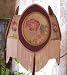 Special Victorian Burgundy w/ Vintage Rose Inset Fringed Floor Lampshade