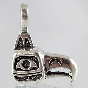 Three Dimensional Northwest Tribal Eagle Pendant for Men or Women in Sterling Silver, #2616