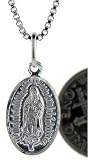 Sterling Silver Our Lady of Guadalupe Medal 5/8 X 3/8 (10 x 16 mm) Oval.