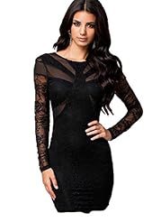 Sexy Backless Sheer Lace Mesh Floral Print Polyester Bodycon Dress/Mini Dress 