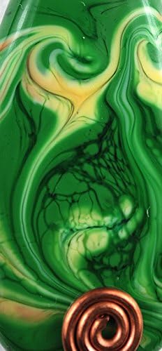 Lampwork Glass Handmade Pendant Necklace with Free 22" Snake Chain by Karen Sandberg Studio. Algae Culture