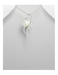 Fresh Water Pearls Pendant Necklace In 92.5 Sterling Silver