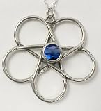 Sterling Silver Hidden Pentagram with a Beautiful Faceted Siberian Blue Quartz