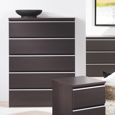 Tucson Bedroom Five Drawer Dresser in Coffee