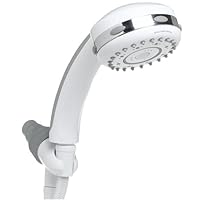 Pollenex PP9200CRX 9-Setting Handheld Shower, White with Chrome Ring