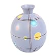 Handmade Terracotta Vase - Lavender Purple Retro Dot Design