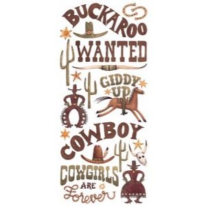 12 PACK JUMBO STICKER WESTERN Papercraft, Scrapbooking 