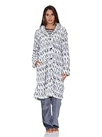 Muslher Bata Abierta (Blanco / Negro)