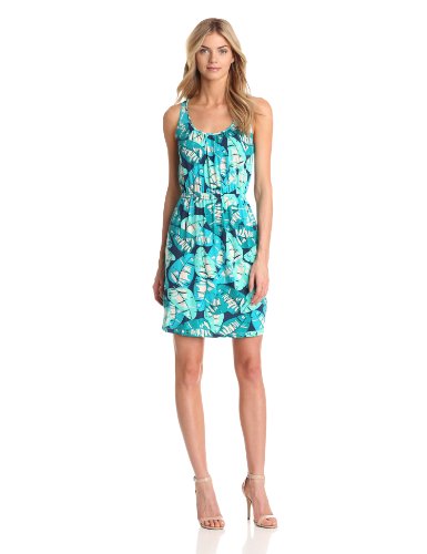 Lucky Brand Women's Falling Palm Dress, Green Multi, X-Small