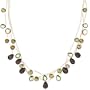 Gold-Filled Citrine, Smoky-Quartz, Peridot and Green Garnet Briolette Three-Row Necklace, 17"