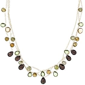 Gold-Filled Citrine, Smoky Quartz, Peridot and Green Garnet Briolette... by Amazon.com Collection