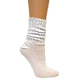Slouchy All White Cotton Slouch Crew Socks