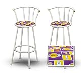 2 Los Angeles Lakers NBA Themed Specialty / Custom White Barstools with Bac ....