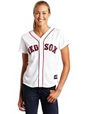 MLB Women's Boston Red Sox Dustin Pedroia White Home Short Sleeve 5 Button Synthetic Replica Baseball Jersey by Majestic (White, Large)