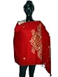 Gift For Women's -Red Color Wraps and Shawls Stole with Embroidery on Wool from Kashmir 72 x 28 inches Free Shipping
