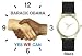Black & White Handshake - Barack Obama - Yes We Can - President Barack Obama Commemorative - WATCHBUDDY&reg; DELUXE TWO-TONE THEME WATCH - Arabic Numbers - Black Leather Strap-Size-Women's Size-Small